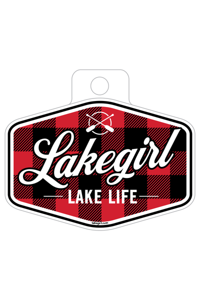 Plaid Lake Life Sticker