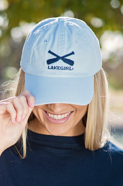 Lakegirl All American baseball style cap, low profile, adjustable back closure, 100% cotton twill.