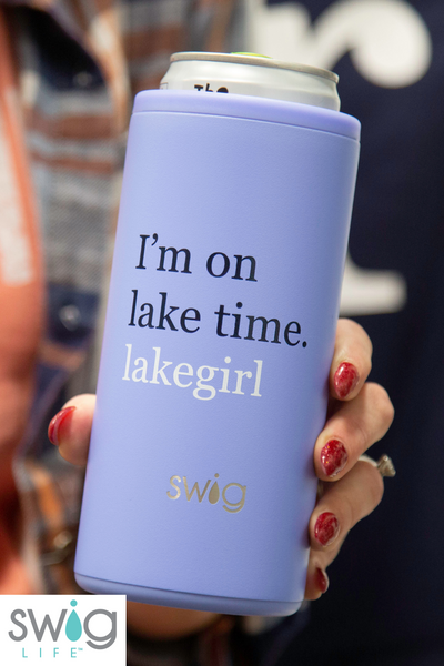 Lavender Lake Time Skinny Can Cooler