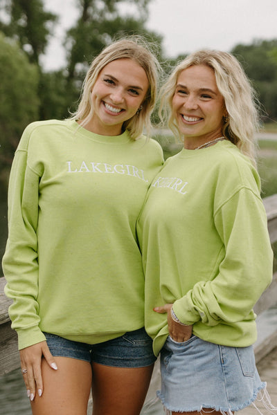 Lakegirl Ringspun Fleece Crew Neck in Green Apple