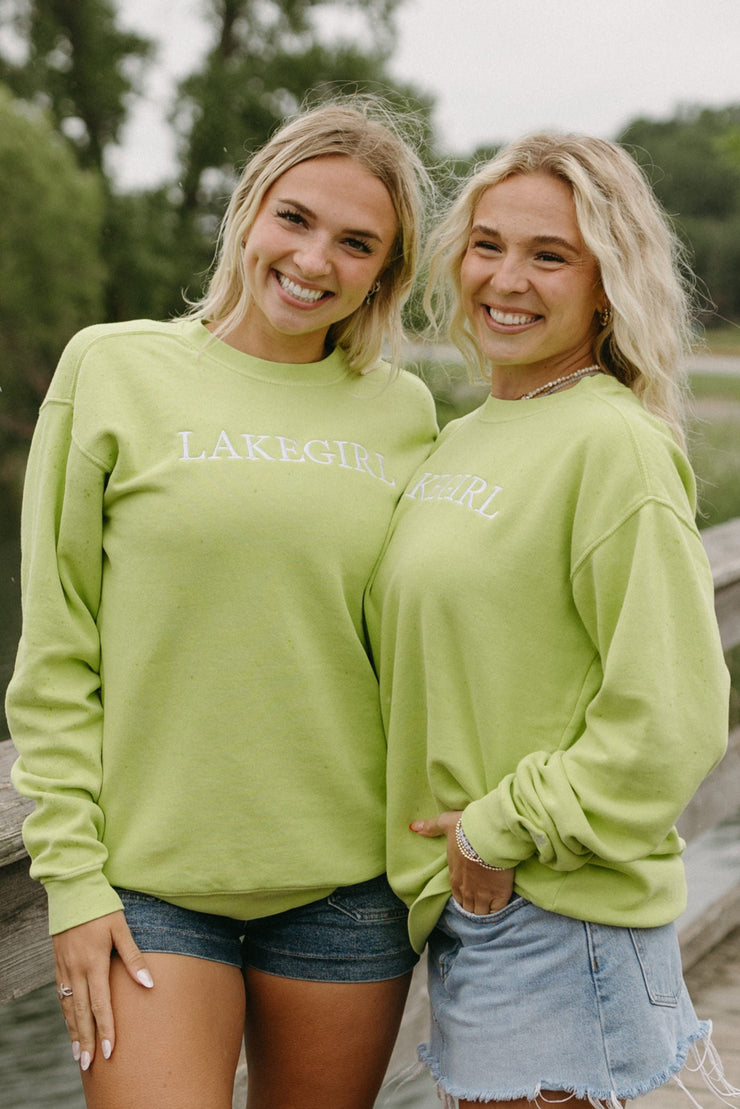 Lakegirl Ringspun Fleece Crew Neck in Green Apple