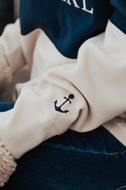 Fleece 1/4 zip lakegirl sweatshirt with embroidered design