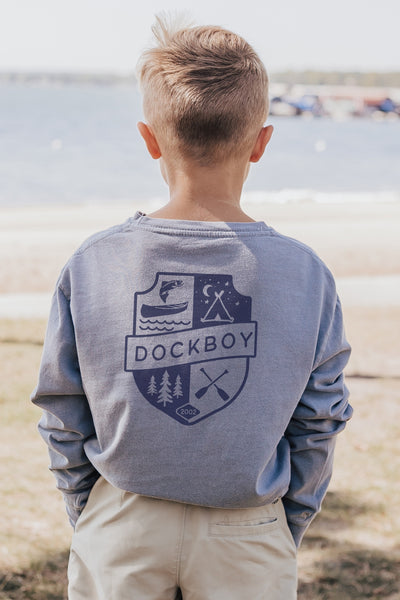 Dockboy Youth Ringspun Long Sleeve in Steel Grey