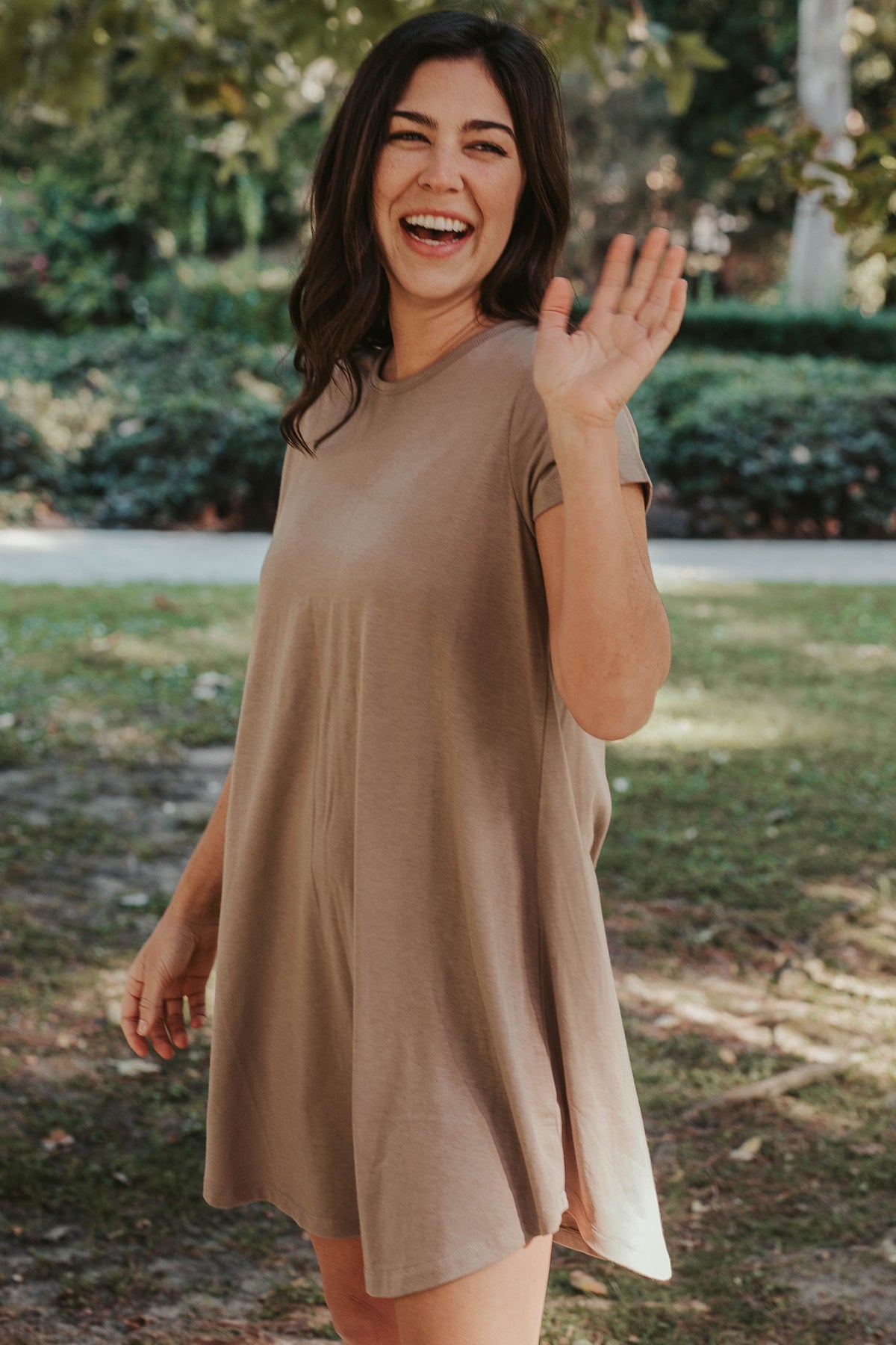 white christmas dresses Mocha Swing Dress