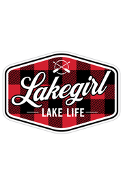 Plaid Lake Life Wooden Sign