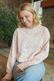 Heart at the Lake Long Sleeve in Shell Pink