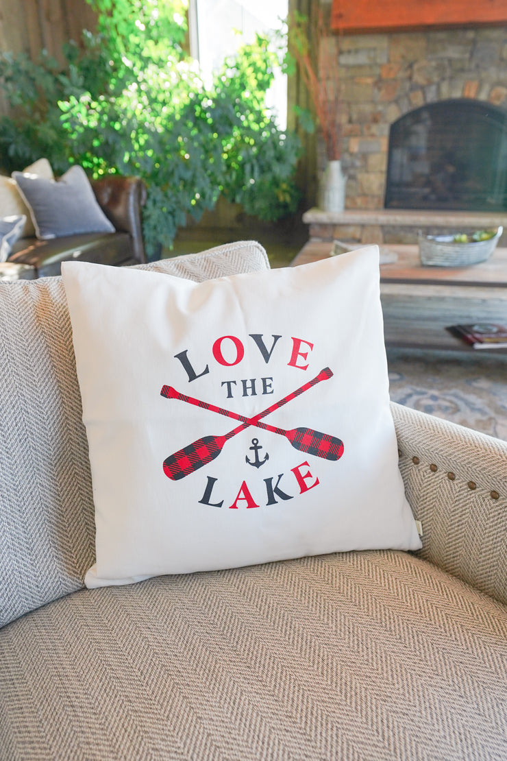 Love the Lake Plaid Pillow Case