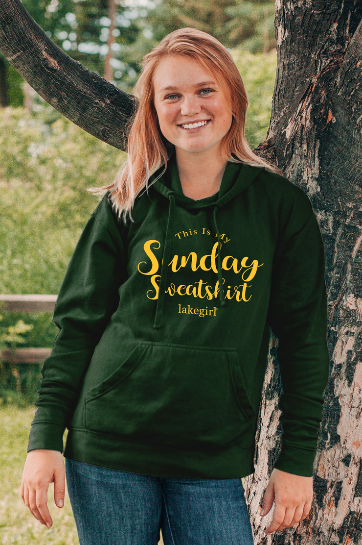 Lakegirl Ringspun Fleece Sunday Sweatshirt - Green and Gold