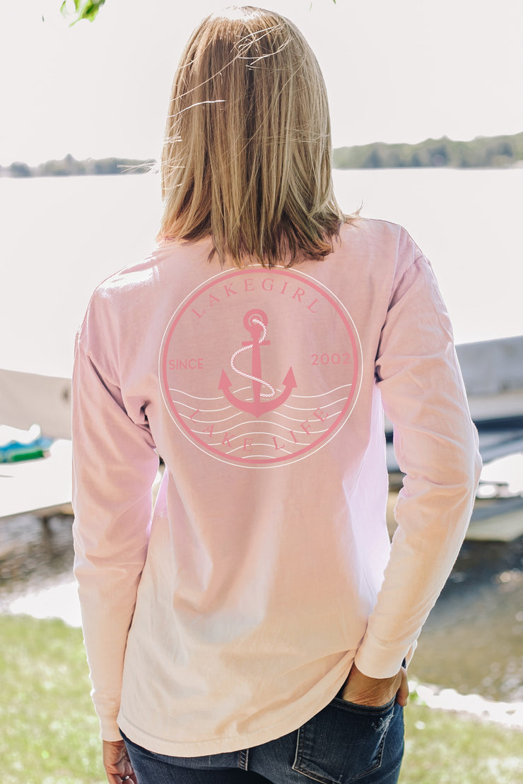 Ombre Lake Life Anchor Long Sleeve Tee - M Only