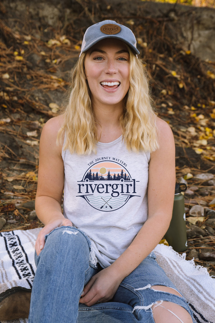 Rivergirl Pines & Paddles Tri-Blend Tank Top