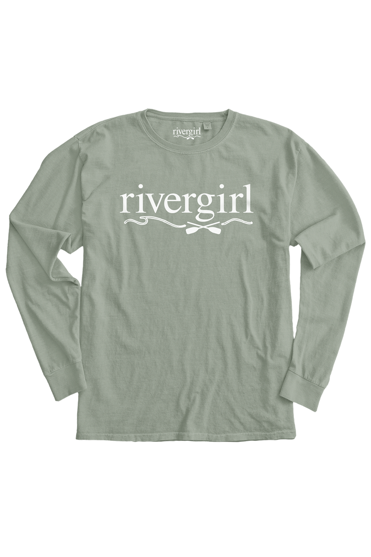 Rivergirl Logo Long Sleeve Crew Pale Jade T-shirt