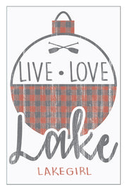 Live Love Lake Plaid Sign
